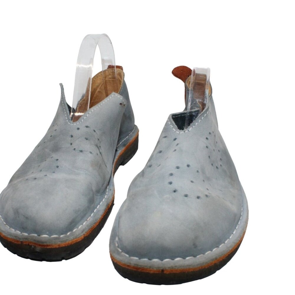 Turkish Size EU 41 US 10.5 Blue Suede Leather Handmade Loafer Slip On Shoes - Picture 3 of 12
